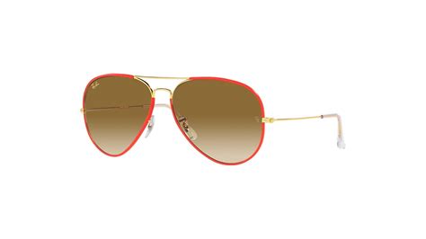 Aviator Full Color Legend Sunglasses in Red and Light Brown .